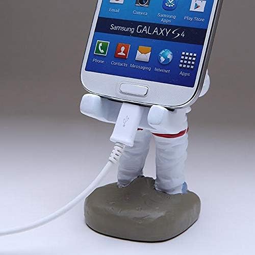 Charming Astronaut Resin Phone Stand – Durable Desktop Holder for i Phones, Androids & Tablets – Universal Compatibility with Non-Slip Base for Effortless Hands-Free Viewing – Quirky Décor for Home & Office – Perfect for Video Calls and Streaming Sessions