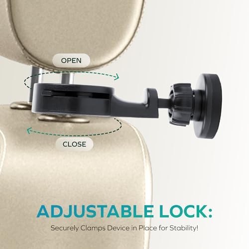 Universal Magnetic Back-Seat Phone & Tablet Mount – 360-Degree Rotating Car Headrest Holder for Ultimate Convenience and Safety on the Road – Ideal for Hands-Free Navigation and Entertainment