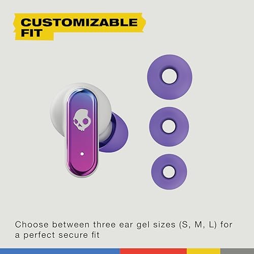 Skullcandy Dime Evo Wireless Earbuds – Premium Bluetooth Headphones with 36-Hour Battery, Noise Isolation for Superior Sound Quality, Hands-Free Microphone & Compact Clip Case – Ideal for i Phone & Android Users – Bone Color