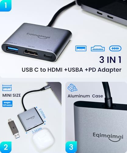 Transform Your Digital Experience with Our Premium USB C to HDMI Multiport Hub – Unleash 4 K@30 Hz Clarity for Mac Book Pro, i Pad Air, i Phone & More! Enjoy Blazing-Fast USB 3.0 Data Transfer Speeds, 100 W Power Delivery for Efficient Charging, and a Sleek, Portable Design Perfect for Gaming, Streaming, and Professional Presentations! Elevate Your Connectivity Game with This Essential Multi-Device Adapter for Effortless Setup and Crystal-Clear Visuals!