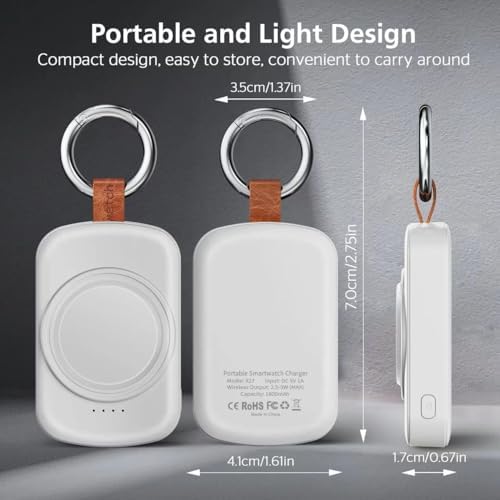 Sleek 1800 m Ah Magnetic Wireless Charger for Samsung Galaxy Watch Series – Ultimate On-the-Go Power Solution for Galaxy Watch 7/Ultra/6/6 Classic/5/5 Pro/4/3/Active 2/1 – Fast, Compact, and Stylish Charging Accessory for Your Smartwatch Lifestyle