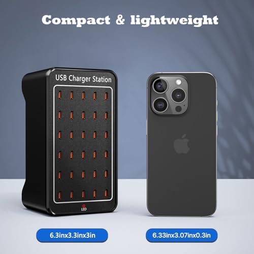 150 W USB C Charging Hub Station with 30 Ports – Fast Multiport Desktop Charger for i Phone 16/15/14/13/12/11, i Pad, and Samsung Galaxy S23/S22 – Optimal Device Compatibility & Safety Features for Efficient Charging Solutions