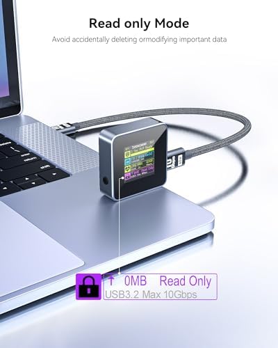 Ultra-Fast DOCKCASE 2230 M.2 NVMe SSD Enclosure with Power Loss Protection – Premium USB 3.2 Gen 2 Type-C Adapter for Enhanced Data Security and Speed, Compatible with NVMe PCIe SSDs, M-Key/B+M Key Support, Sleek Grey Design for Tech Enthusiasts and Gamers