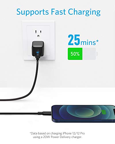 Anker 6 ft USB C to Lightning Cable – MFi Certified Fast Charging Cable for i Phone 13 Pro, 12 Pro Max & Air Pods Pro – Durable Design with Power Delivery Support – Tangle-Free Connectivity for Effortless Use