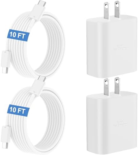 45 W Super Fast USB-C Charger with 6.6 ft Cable – Ultra-Fast Charging Adapter for Samsung Galaxy S24/S23/S22/S21/Note 20 – Stylish Deep Purple & Blue Design for Enhanced Device Performance and Safety