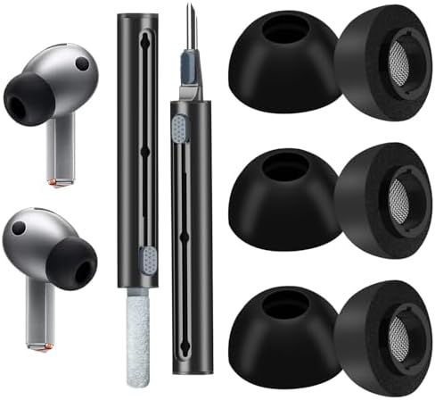 Premium Memory Foam Ear Tips for Samsung Galaxy Buds3 Pro – Superior Comfort and Noise Isolation – Large Replacement Earbud Tips for Enhanced Audio Experience and Perfect Fit