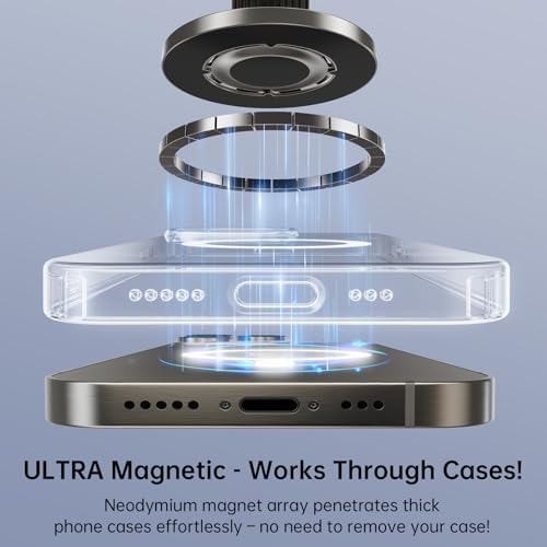 Versatile Magnetic Phone Grip and Adjustable Kickstand for i Phone 16/15/14/13/12 Series – Removable, Double-Sided Holder for Secure Handling and Hands-Free Viewing Solutions