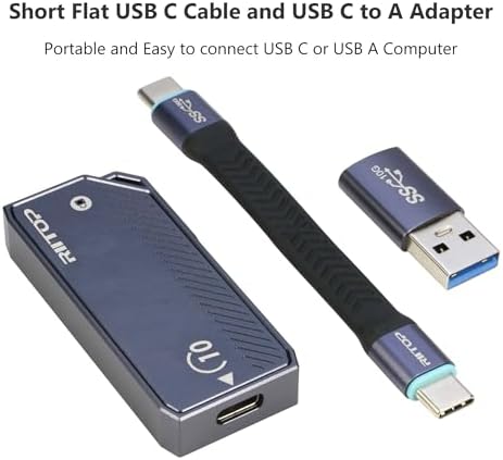 RIITOP M.2 2230 USB-C Enclosure – Ultra-Fast 10 Gbps Aluminum SSD Adapter for M Key NVMe & B+M Key SATA Drives, Compact 22 x 30 mm Design for Enhanced Portability and Seamless Compatibility with Windows, mac OS & Linux