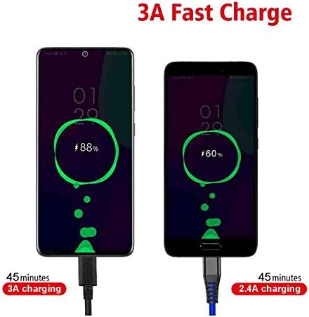High-Speed USB C Type C Cable 3 A Fast Charge 4-Pack – 3.28 ft Durable USB A to C Cord for Samsung Galaxy S10, S9, S8, S20 Plus, Note 20, 10, 9 & Universal Devices – Enhanced Power Delivery & Data Transfer Efficiency