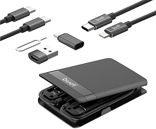 BUDI MFi Certified USB Type C Cable and Versatile Adapter Set – Premium Charging and Data Transfer Solution with Three USB Adapters and Travel Storage Box for Ultimate Convenience and Compatibility Across Devices