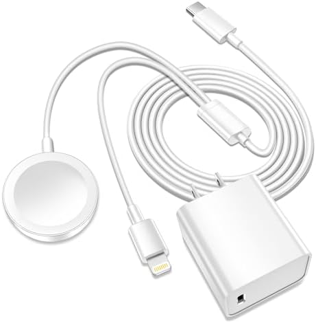 Advanced 2-in-1 Apple Watch and i Phone Magnetic Charger with 15 W USB-C Adapter – MFi Certified Fast Charging Cable, 6 FT Length for Enhanced Compatibility and Versatile Power Solutions for Apple Watch Series 9/8/7/6/SE/5/4 and i Phone 14/13/12/11