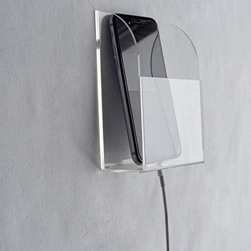 VANCORE Premium Clear Acrylic Wall-Mounted Charging Station: Ultimate Phone Holder & Remote Control Organizer with Triple Charging Ports for Streamlined Device Management – Chic Space-Saving Design for Every Room