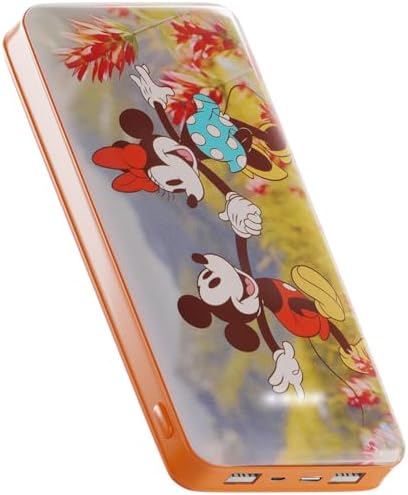 Disney Mickey Mouse & Friends 10,000 m Ah Portable Power Bank – Universal USB Charger for All Devices, Fast Charging Technology, Lightweight & Compact Design – Perfect Disney Gift for Enthusiasts, Teens, and Adults