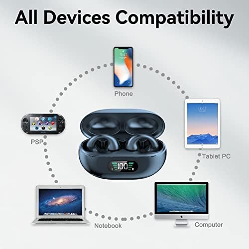 Ultra-Lightweight Bluetooth 5.3 Open-Ear Sports Earbuds – Sweat-Proof Wireless Headphones with Hi-Fi Stereo Sound for Active Lifestyles, Perfect for Outdoor Adventures and Enhanced Awareness (Black) – Unparalleled Comfort for All-Day Wear
