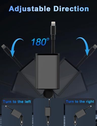 Ultimate 5-in-1 Retractable Car Charger – Fast Charging Dual-Socket Adapter with USB-A & USB-C Ports for i Phone 16/15, Galaxy, i Pad, GPS & Dash Cam – Tangle-Free Design for Multi-Device Power on the Go