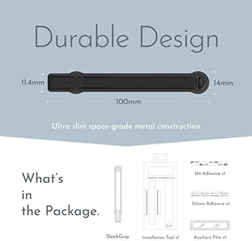 Ultra Slim Sleek Grip Premium: Versatile Swappable Phone Grip & Stand for i Phone and Android – Lightweight Space-Grade Design with Dual Viewing Angles, Quick Installation, and Enhanced Durability – Perfect for On-the-Go Photography and Hands-Free Viewing