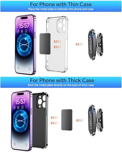 Ultimate 2-Pack Magnetic Car Phone Holder: Unmatched Stability with Super Strong Magnets – 360° Rotating Dashboard Mount for All Smartphones – Quick Installation for Enhanced Safety and Convenience on the Road