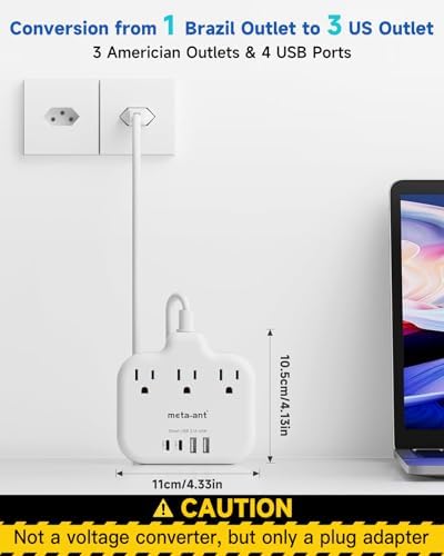 Ultimate Universal Travel Plug Adapter with PD30 W Fast Charging Hub – 3 Multi-Port Connectivity for International Travel, Featuring Dual USB-C & USB-A Outputs, 3 ft Extension Cord for Effortless Power in EU, US, UK, France & Spain – Perfect Solution for Global Adventurers Seeking Reliable Charging Options