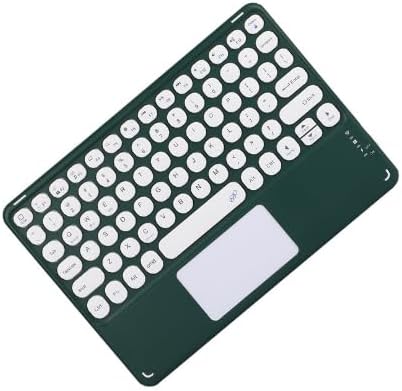 Ultra-Slim 10-Inch Wireless Bluetooth Keyboard with Touchpad – Rechargeable & Portable Universal Keyboard for i OS, Android & Windows Devices – Effortless Typing on the Go in Sleek White Finish