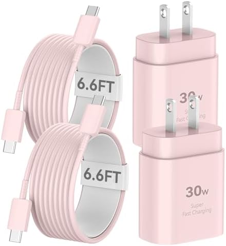 Auorld 30 W USB-C Fast Charger with 10 FT Cable – High-Performance Rapid Charging for i Phone 15/16, i Pad, Samsung Galaxy & Google Pixel – Stylish Purple Design for Maximum Flexibility and Compatibility on the Go