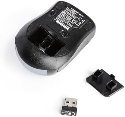 Wireless Silver Optical Mouse by Amazon Basics – 2.4 GHz Connection with USB Nano Receiver for Effortless Navigation and Ergonomic Comfort in Home & Office Use