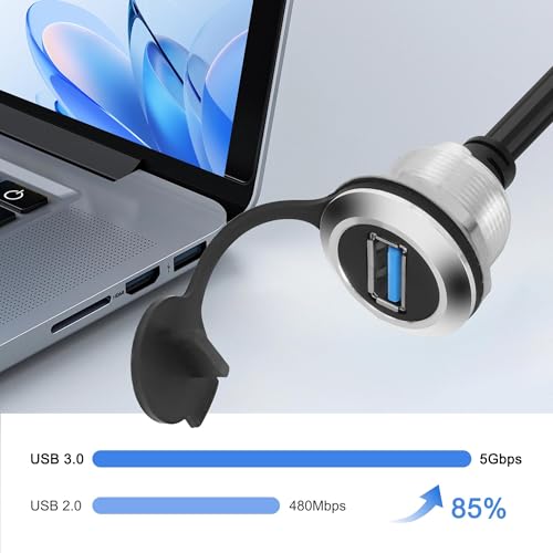 XMSJSIY USB 3.0 Flush Mount Extension Cable – 5 Gbps High-Speed USB Type-A Male to Female Connector for Seamless Data Transfer and Charging – Durable 1 M (3.2 FT) Design for Professional Installations and DIY Projects – Enhanced Compatibility for Workstations and Entertainment Systems
