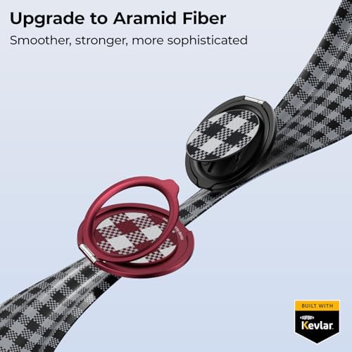 Revolutionize Your i Phone Experience with BENKS Armor Pop Magnetic Grip & Stand – 360° Rotatable Kevlar Phone Holder for Mag Safe, Perfectly Compatible with i Phone 16/15/14/13/12 Series, Ultimate Stability and Style for Everyday Use