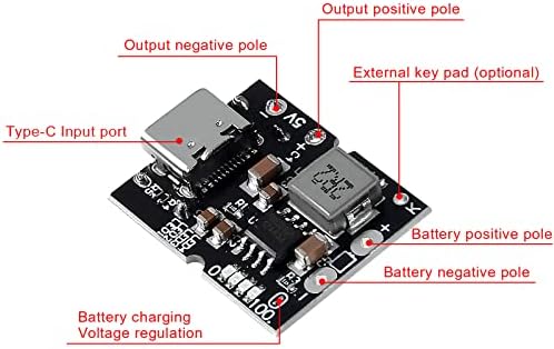 Ultra-Fast Type-C USB Boost Converter Module – 4-Pack 5 V 3.1 A High-Efficiency Charging Kit with Integrated Switch & LED Status Light for Enhanced Mobile Power Bank Functionality and Versatile Device Support
