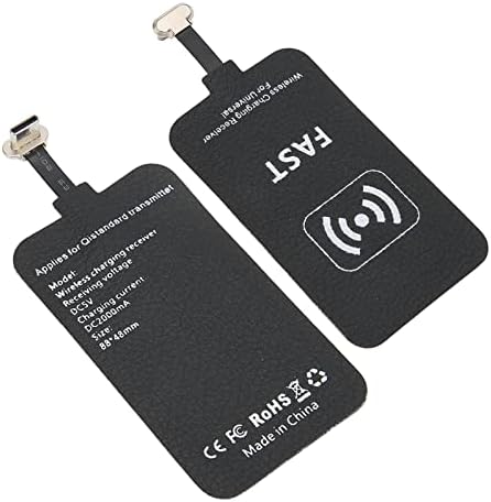 Heayzoki 10 W Qi-Certified USB C Quick Charge Receiver – Effortless Wireless Charging Solution for Android Smartphones – Compact Plug-and-Play Design for Enhanced Compatibility and Rapid Power Boosts – Ideal Mobile Accessory for On-the-Go Charging