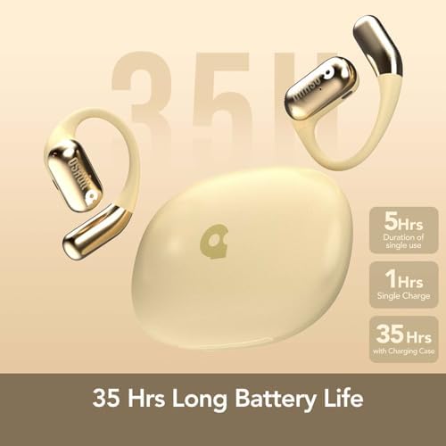 Revolutionary Waterproof Wireless Bone Conduction Headphones – Open-Ear Comfort with Enhanced Bass Response – Ideal for Active Lifestyles and Outdoor Adventures – Stylish Yellow Design for Visibility and Connectivity