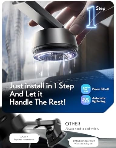 LISEN Electric Retractable Car Phone Mount, 100% Ultra-Stable iPhone Vacuum Electric Suction Cup Phone Mount, Suction Cup Magnetic Phone Holder for iPhone 16 15 Pro Max Plus 14~X, Samsung Galaxy S25 – Enhanced Compatibility and Speed