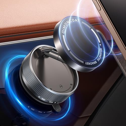 Vacuum Magnetic Phone Holder Stand [89+LBS Strongest Suction & 24*N55 Ultra Magnetic] 360° Adjustable Car Phone Mount for MagSafe Suction Cup, Compatible with Car/Gym/Mirror for iPhone 16 15 – Enhanced Compatibility and Speed