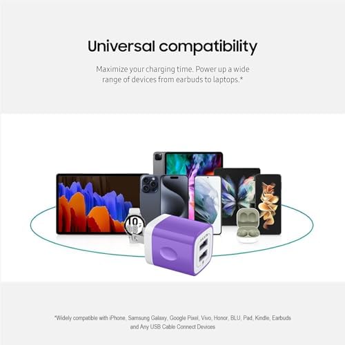 AILKIN Dual Port USB Wall Charger 2-Pack – 2.1 A Fast Charging Adapter for i Phone 15/14/13/12/11 Pro, Samsung Galaxy S23/S22/S21 – Compact Power Block with Quick Charge Technology – Universal Compatibility & Safety Features for Home and Travel