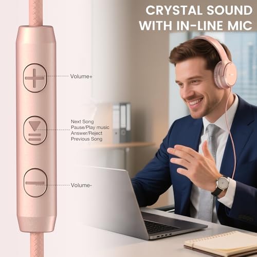 Experience Premium USB C Over-Ear Headphones with Built-In Microphone – Exceptional HD Stereo Sound for Gaming and Travel, Foldable Design for Easy Portability, Compatible with i Phone 16, Samsung, and Laptops – Ideal Wired Headset for Unmatched Audio Enjoyment