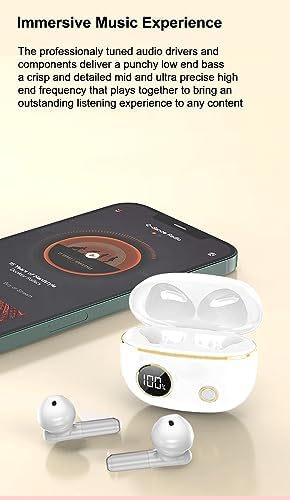 Acuvar Bluetooth 5 Waterproof Earbuds with Microphone – Rechargeable USB-C Case & LCD Display for i OS & Android Devices (Purple) – Superior Sound, Ergonomic Comfort & Adventure-Ready Design