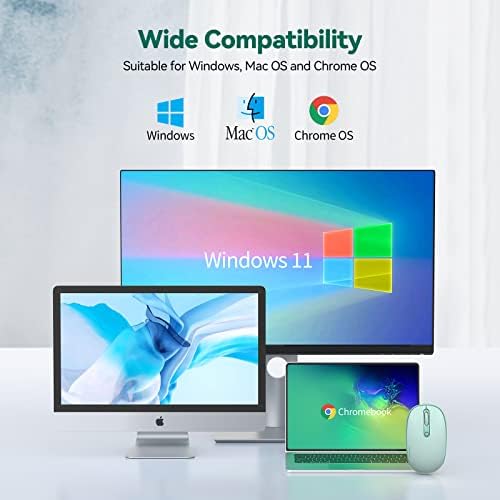 TECKNET 2.4 GHz Wireless Mouse – Ultra-Quiet & Portable Computer Companion with Adjustable DPI, USB Receiver, and Ergonomic Design for Seamless Use Across Chromebook, Laptop, PC & Mac – Enhance Productivity Effortlessly