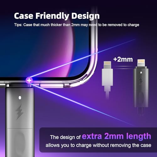 240 W 4-in-1 Braided Charging Cable: Ultimate Fast Charge Solution with E-Mark Chip for i Phone, i Pad, Mac Book & Android Devices (5 FT) – Durable Multi-Connector Cord for Seamless Device Compatibility and Superior Performance