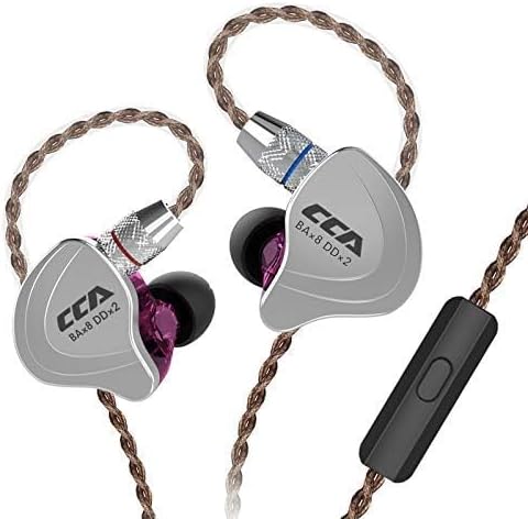 Experience Unmatched Audio Clarity with CCA C10 In-Ear Monitor Headphones – 10 Hybrid Drivers for Hi-Fi Sound, Noise-Isolating Comfort, and Detachable Cable for Musicians and Audiophiles – Perfect for Studio Recording and Live Performances