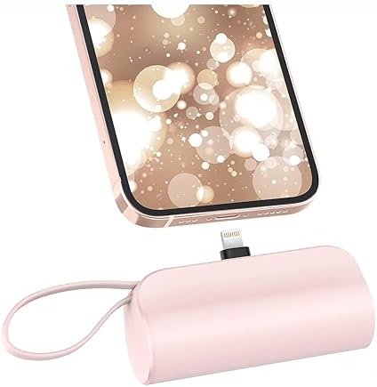 Ultra-Compact 5000 m Ah Power Bank for i Phone & Android – Fast Charging Mini Battery Pack with PD Technology, Sleek Pink Design for Travel & Everyday Use – Perfect Compatibility with i Phone 14/13/12/11/XR/XS/8/7