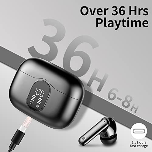 Btootos Ultra-Durable Bluetooth 5.4 Wireless Earbuds – Immersive Bass Sound with Noise-Cancelling Mic, IP7 Waterproof Design for Active Lifestyles, 36-Hour Playtime with LED Battery Display, Bold Yellow for a Striking Audio Experience