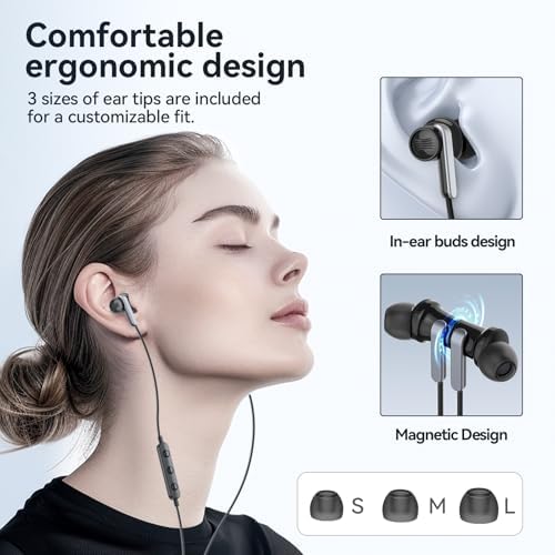 Experience Unmatched Audio Clarity with Premium USB C Earbuds – Optimally Designed for Samsung S25, S24, S23 Ultra & i Phone 16 Pro Max – Wired Noise-Canceling In-Ear Headphones with Integrated Microphone & Volume Controls – Ideal for Audiophiles and Professionals Seeking Superior Sound Quality – Perfect for Daily Commutes, High-Intensity Workouts, and Relaxation – Enjoy Ultimate Comfort with Magnetic In-Ear Design – Engineered for Durability and Longevity with High-Quality Materials – Effortlessly Compatible with Pixel 9 and Other Devices – Transform Your Listening Experience with Advanced Noise Isolation and Rich Stereo Sound for an Immersive Journey into Music and Calls