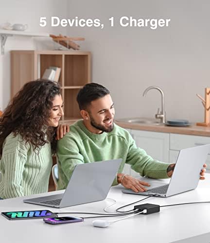 180 W Ga N USB-C Multi-Device Charging Hub – 7-Port Rapid Power Delivery Station for Mac Book Pro, i Pad Pro, i Phone 15/14/13/12, Galaxy S23 & Note 20 – Compact Power Solution for Tech Enthusiasts and Mobile Professionals