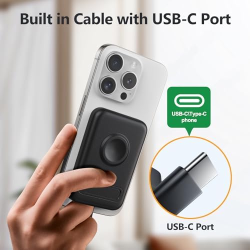 Ultimate Portable Power Bank for Apple Watch & i Phone – 5200 m Ah Magnetic Wireless Charger with Built-in Cable, Slim Travel Battery Pack for Apple Watch Series 9/Ultra2/8/7/6/SE/5 & i Phone Models 14/13/12/11/XR/8/7/6 s – Fast Charging for Active Lifestyles