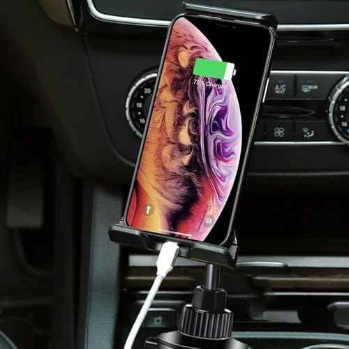 Premium le Quiven Car Cup Holder Phone and Tablet Mount – Secure Cradle for Samsung Galaxy S25 Series & i Phone 16-11 – Effortless Hands-Free Navigation and Entertainment with 360-Degree Adjustability – Tool-Free Installation for All Devices Up to 8.3″ – Ultimate Vehicle Accessory for Enhanced Safety and Convenience