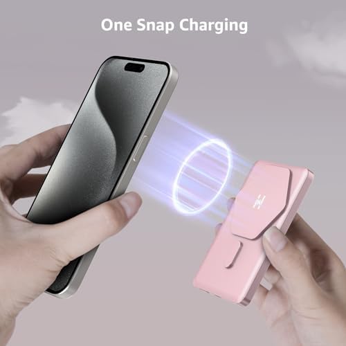Ultra-Thin Magnetic Wireless Power Bank 5000 m Ah – 20 W Fast Charging Portable Charger for i Phone 16/15/14/13/12 Series – Effortless Snap-On Connection & USB-C Compatibility for On-the-Go Power Solutions