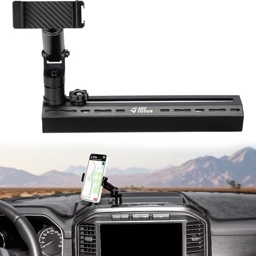 Elevate Your Ford F150 Driving Experience with JOYTUTUS Premium Aluminum Phone Holder Dash Mount (2021-2024) – Secure Vibration-Resistant Design for Enhanced Safety and Convenience – Effortless Tool-Free Installation and Sleek Aesthetic Integration