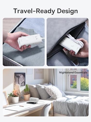 Baseus 1200 J Surge Protector Power Strip – PD 40 W USB-C Fast Charging Station with 3 AC Outlets & 3 USB Ports for Ultimate Device Compatibility in Home, Office, or Dorm Room – Safe, Efficient, and Compact Charging Solution