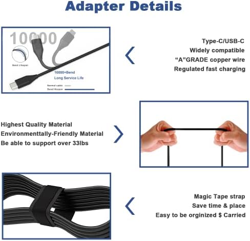 Universal 45 W USB-C Chromebook Charger for HP, Lenovo, Dell, Acer, Asus, and Samsung – Fast Charging Power Adapter for Think Pad, Yoga, Envy, Spectre, Latitude, and Chromebook Models – Reliable Type-C Replacement with Enhanced Compatibility and Speed – Perfect for On-the-Go Professionals and Students – 12-Month Warranty Included