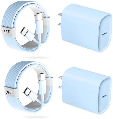 Unlock Rapid Charging Efficiency with the 20 W USB-C Power Adapter and 10 ft Cable – Ideal for i Phone 16, 15 Pro, and Galaxy S24 for Ultimate Portability and Convenience
