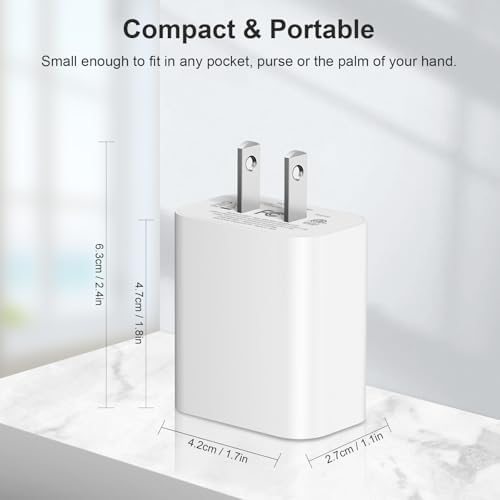 Compact 20 W USB C Wall Charger Set – Fast Charging 4-Pack in Stylish Purple for i Phone 16, Samsung, and Android Devices – Ultimate Portability and Efficiency for On-the-Go Power Needs